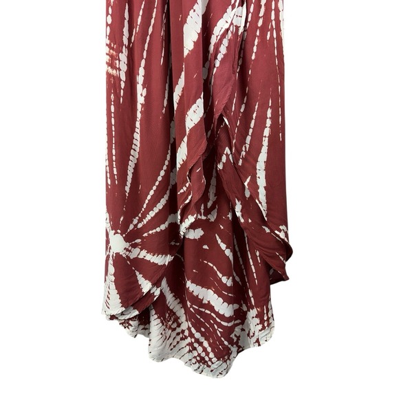 Young, Fabulous & Broke Isla Maxi Dress Sz L Hi Low Kimono Tie-dye Caftan Boho - Picture 9 of 12